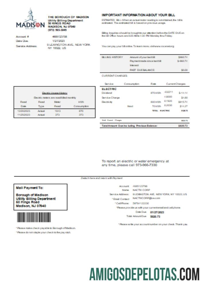 Projeto de lei de serviços públicos do Departamento Elétrico de Madison, SCR baixar para verificação